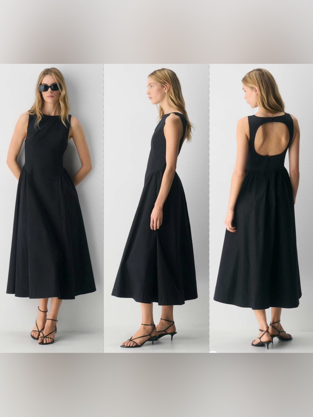 NWOTS Wilfred Tina Poplin Maxi Sleeveless Dress Sz 8 Black